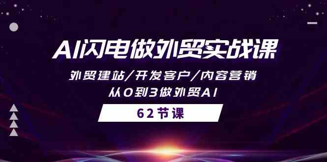 AI闪电做外贸实战课，外贸建站/开发客户/内容营销/从0到3做外贸AI（61节）-大白鱼网创