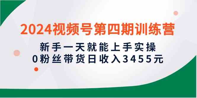 （10157期）2024视频号第四期训练营，新手一天就能上手实操，0粉丝带货日收入3455元-大白鱼网创