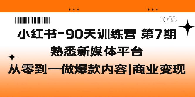 小红书-90天训练营-第7期，熟悉新媒体平台|从零到一做爆款内容|商业变现-大白鱼网创