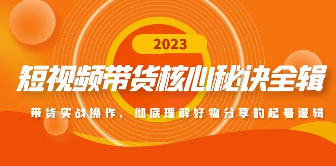 短视频带货核心秘诀全辑：带货实战操作，彻底理解好物分享的起号逻辑-大白鱼网创