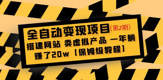 全自动变现项目第2期：搭建网站 卖虚拟产品 一年躺赚了20w【保姆级教程】-大白鱼网创