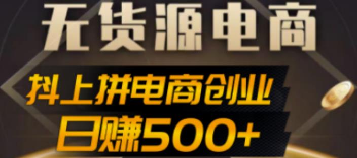 抖上拼无货源电商创业项目、外面收费12800，日赚500+的案例解析参考-大白鱼网创