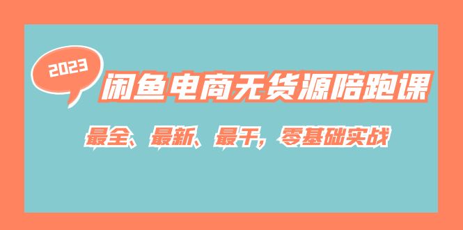 闲鱼电商无货源陪跑课，最全、最新、最干，零基础实战！-大白鱼网创