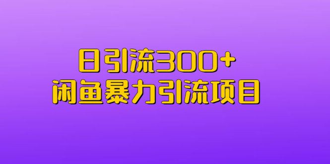 日引流300+闲鱼暴力引流项目-大白鱼网创