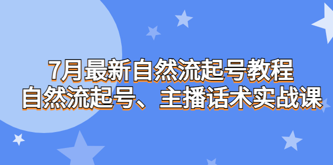 7月最新自然流起号教程，自然流起号、主播话术实战课-大白鱼网创