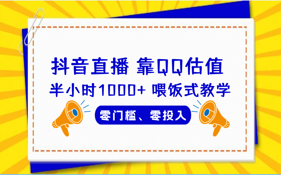 QQ号估值直播 半小时1000+，零门槛、零投入，喂饭式教学、小白首选-大白鱼网创