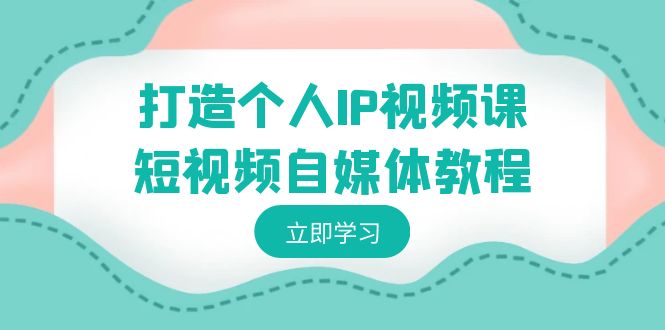 打造个人IP视频课-短视频自媒体教程，个人IP如何定位，如何变现-大白鱼网创