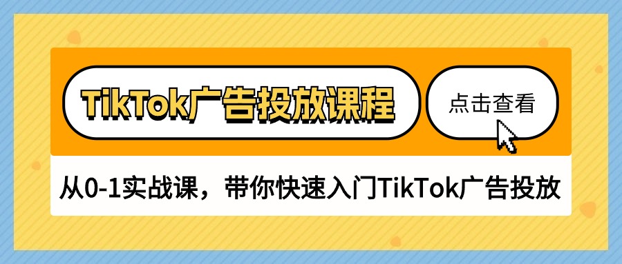 TikTok广告投放课程，从0-1实战课，带你快速入门TikTok广告投放（30节课）-大白鱼网创