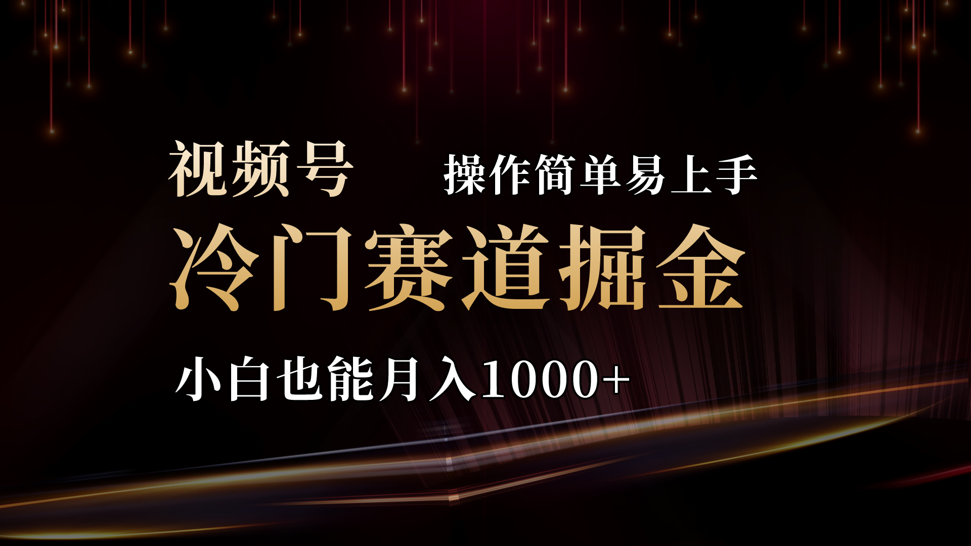 2024视频号冷门赛道掘金，操作简单轻松上手，小白也能月入1000+-大白鱼网创