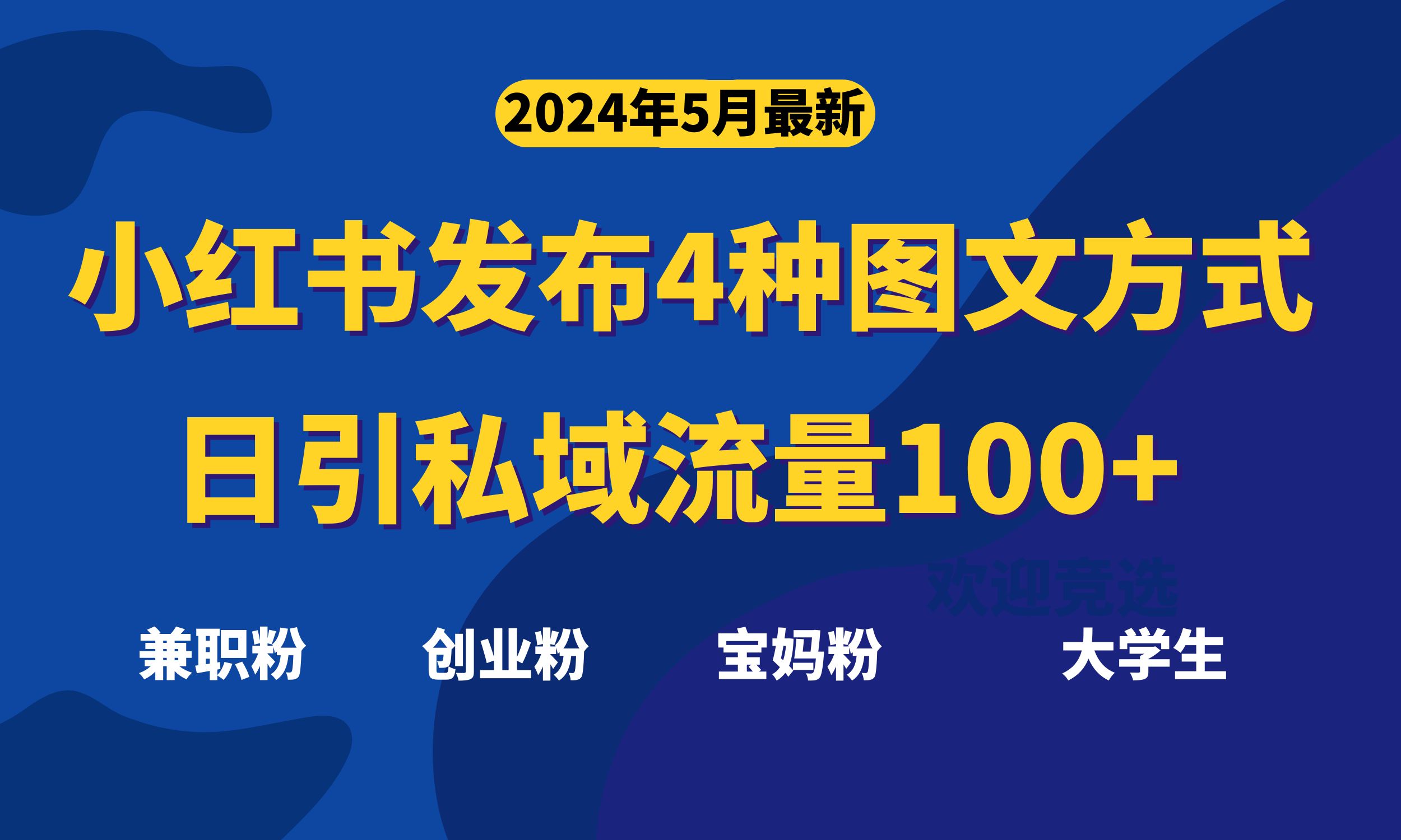 （10677期）最新小红书发布这四种图文，日引私域流量100+不成问题，-大白鱼网创