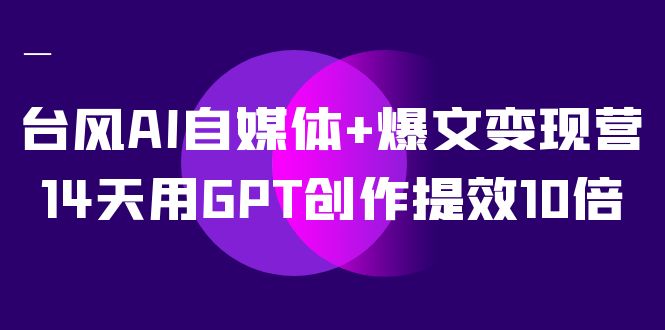 台风AI自媒体+爆文变现营，14天用GPT创作提效10倍（12节课）-大白鱼网创