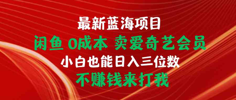 （10117期）最新蓝海项目 闲鱼0成本 卖爱奇艺会员 小白也能入三位数 不赚钱来打我-大白鱼网创