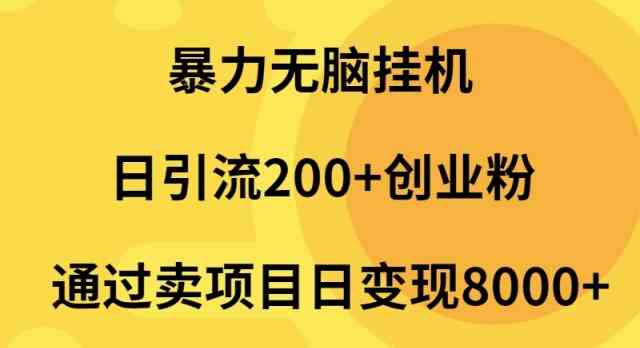 （9788期）暴力无脑挂机日引流200+创业粉通过卖项目日变现2000+-大白鱼网创