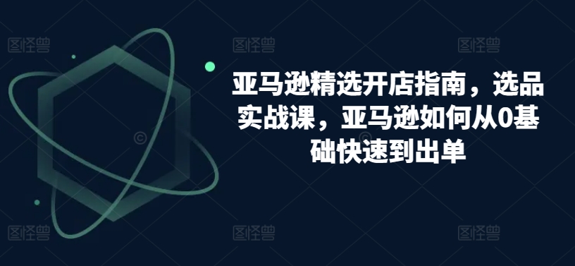 亚马逊精选开店指南，选品实战课，亚马逊如何从0基础快速到出单-大白鱼网创