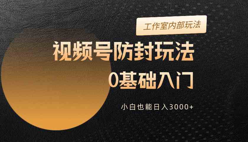 （10107期）2024视频号升级防封玩法，零基础入门，小白也能日入3000+-大白鱼网创