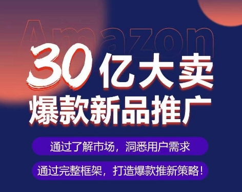 亚马逊·30亿大卖爆款新品推广，可复制、全程案例实操的爆款推新SOP-大白鱼网创