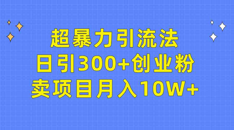 （9954期）超暴力引流法，日引300+创业粉，卖项目月入10W+-大白鱼网创