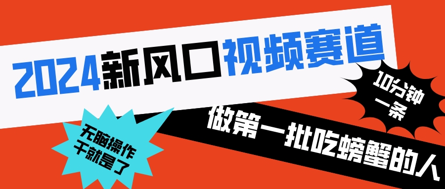 2024新风口视频赛道 做第一批吃螃蟹的人 10分钟一条原创视频 小白无脑操作1-大白鱼网创