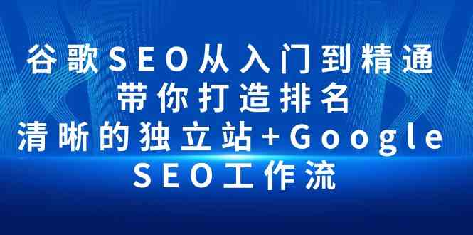 谷歌SEO从入门到精通 带你打造排名 清晰的独立站+Google SEO工作流-大白鱼网创