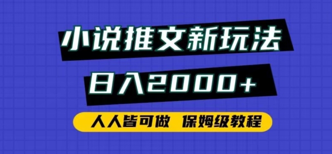 小说推文新玩法，日入2000+，人人皆可做，保姆级教程-大白鱼网创