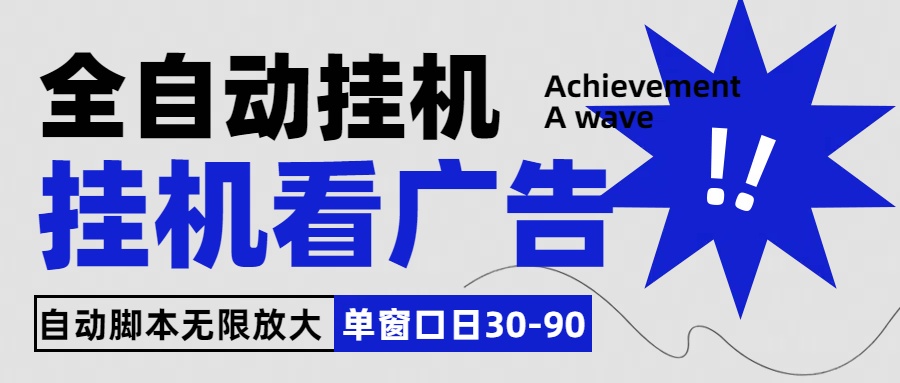 全自动看视频挂机项目，单机一天30-90，内置25个平台-大白鱼网创