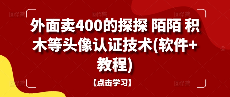 外面卖400的探探 陌陌 积木等头像认证技术(软件+教程)-大白鱼网创