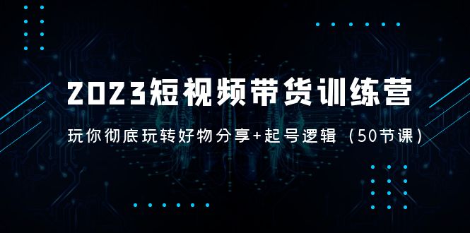 2023短视频带货训练营：带你彻底玩转好物分享+起号逻辑（50节课）-大白鱼网创