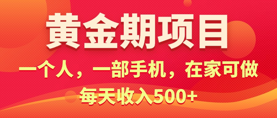 黄金期项目，电商搞钱！一个人，一部手机，在家可做，每天收入500+-大白鱼网创