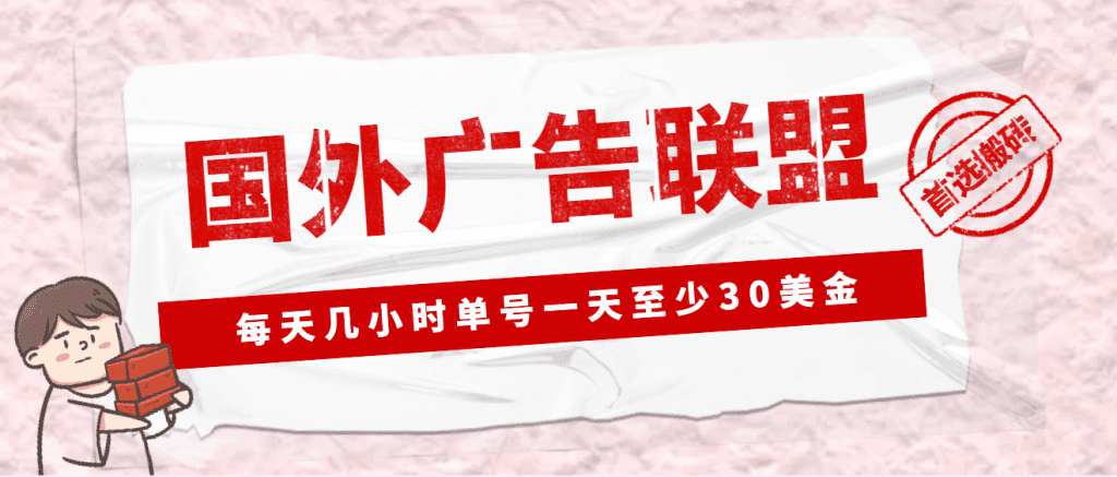 外面收费1980最新国外LEAD广告联盟搬砖项目，单号一天至少30美金(详细教程)-大白鱼网创