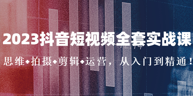 2023抖音短视频全套实战课：思维+拍摄+剪辑+运营，从入门到精通！-大白鱼网创