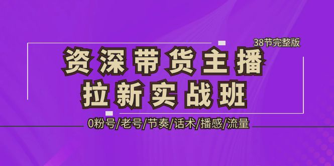 资深·带货主播拉新实战班，0粉号/老号/节奏/话术/播感/流量-38节完整版-大白鱼网创