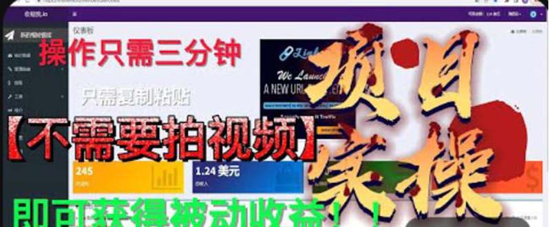 最新国外掘金项目 不需要拍视频 即可获得被动收益 只需操作3分钟实现躺赚-大白鱼网创