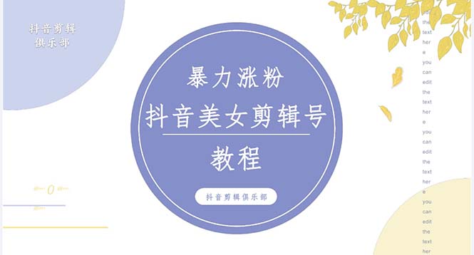 抖音快手暴力涨粉美女混剪视频教程 百分百过原创图片教程 附带违规申诉方法-大白鱼网创