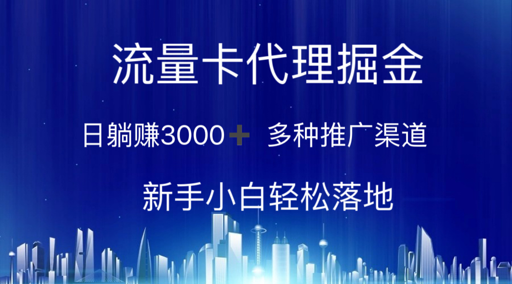 流量卡代理掘金 日躺赚3000+ 多种推广渠道 新手小白轻松落地-大白鱼网创