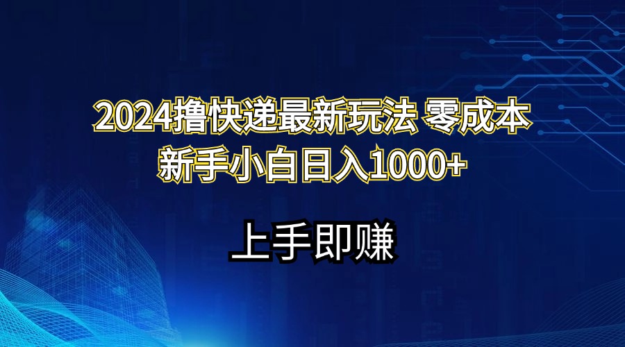 2024撸快递最新玩法零成本新手小白日入1000+-大白鱼网创