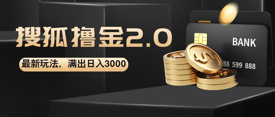 搜狐撸金2.0最新玩法，无脑日入3000+，可无限扩大-大白鱼网创